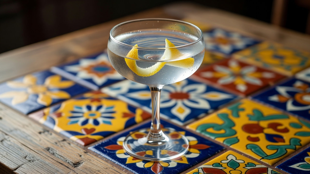 Vesper servido en copón o vaso de martini