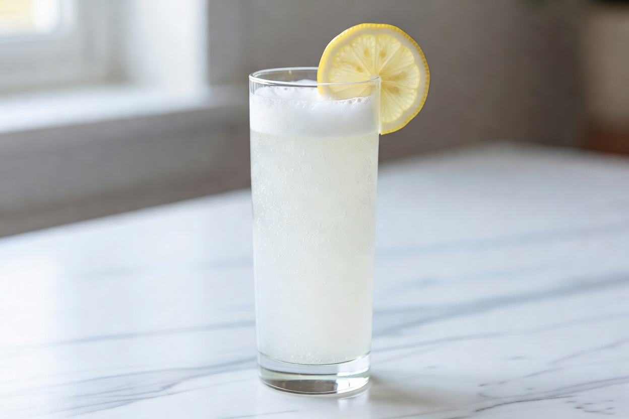 Gin Fizz servido en highball o vaso collins