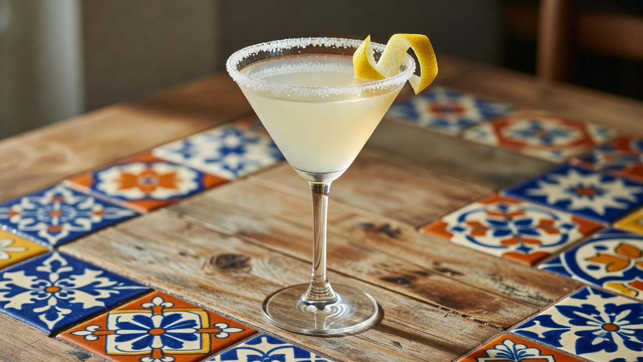 Lemon Drop servido en copa martini