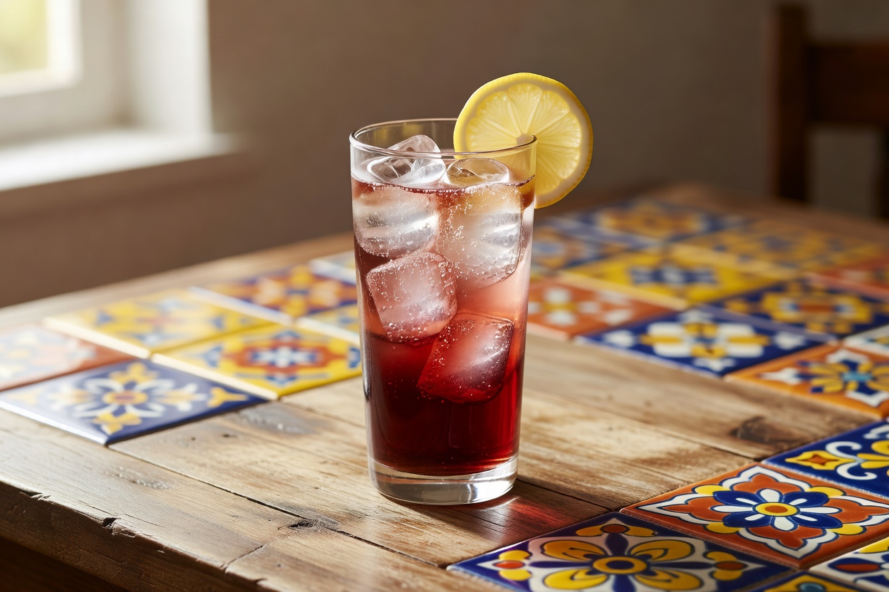 Tinto de verano servido en vaso alto