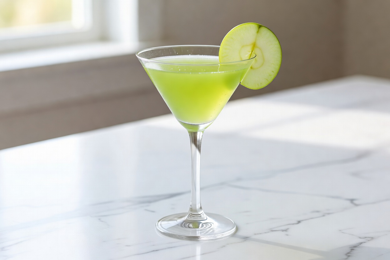 Appletini servido en martini o copa coupette
