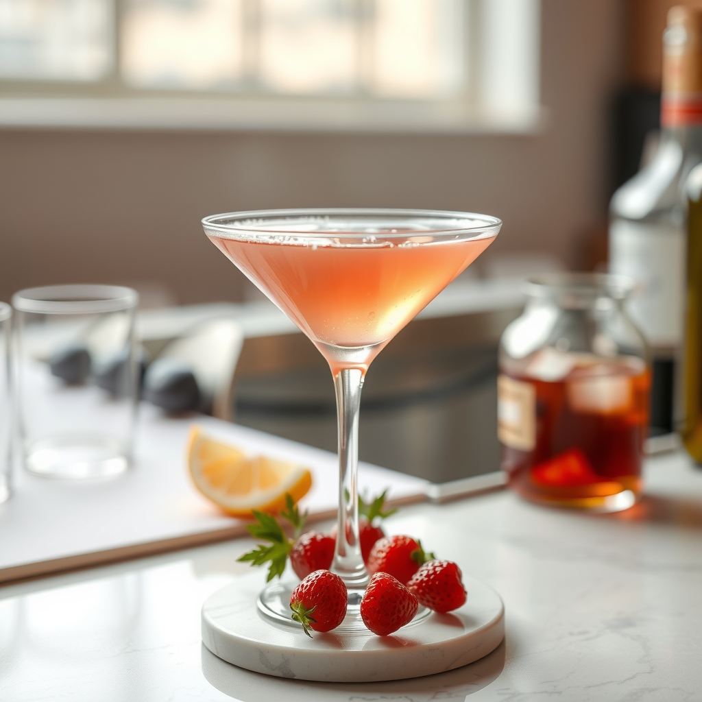 Cosmopolitan servido en copa de cóctel
