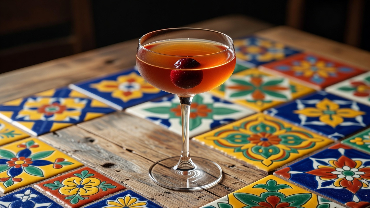 Rob Roy servido en copa coupette o vaso old fashioned