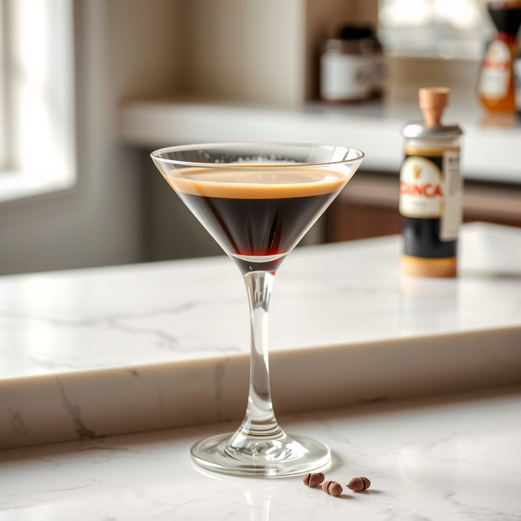 Espresso Martini servido en copa de martini