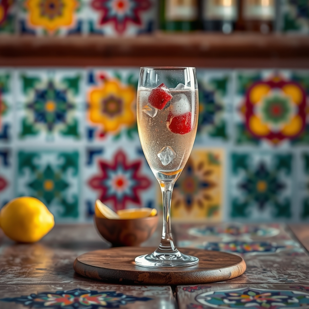 French 75 servido en collins glass