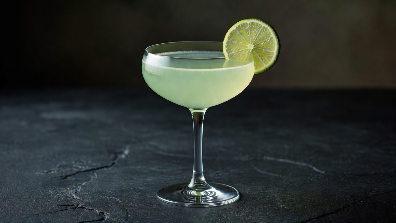 Gimlet servido en copa martini o vaso old fashioned
