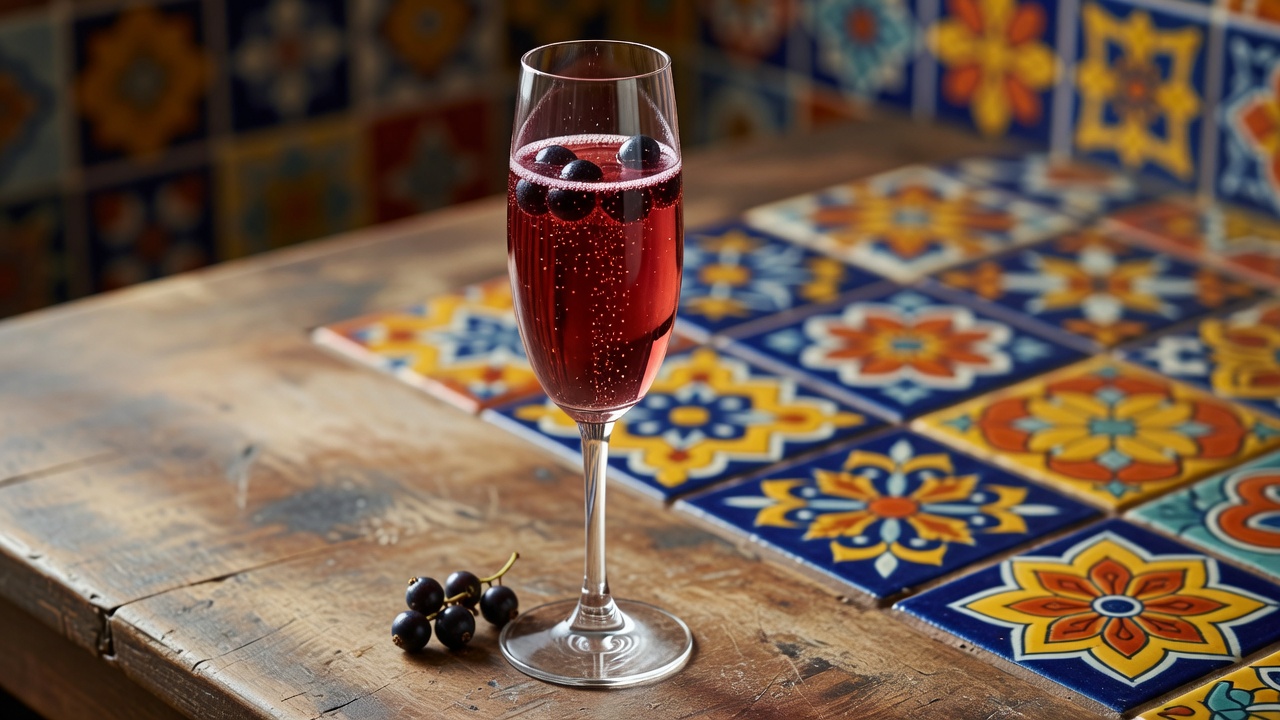 Kir Royale servido en copa flauta