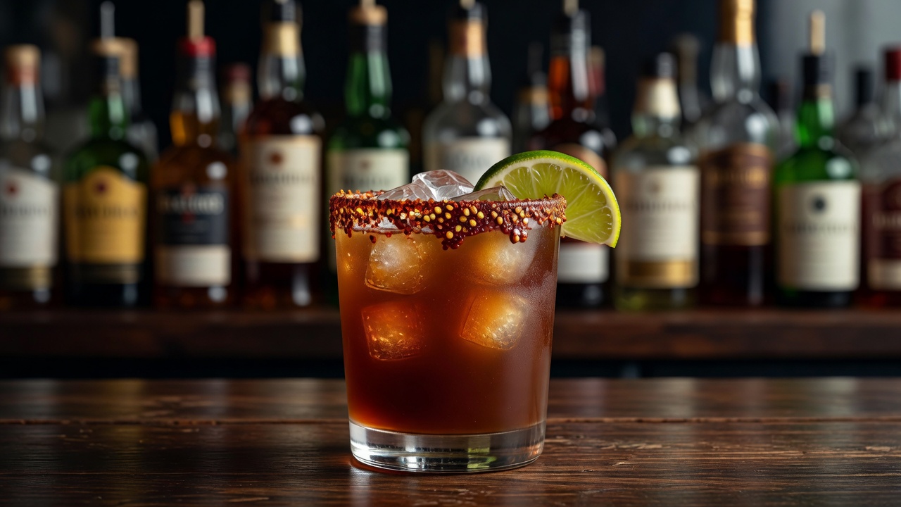 Margarita de tamarindo servido en copa margarita o vaso old fashioned