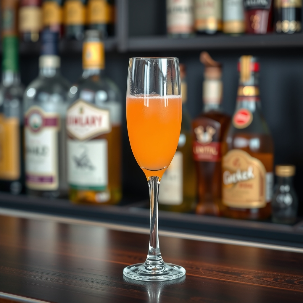 Mimosa servido en flauta de champagne