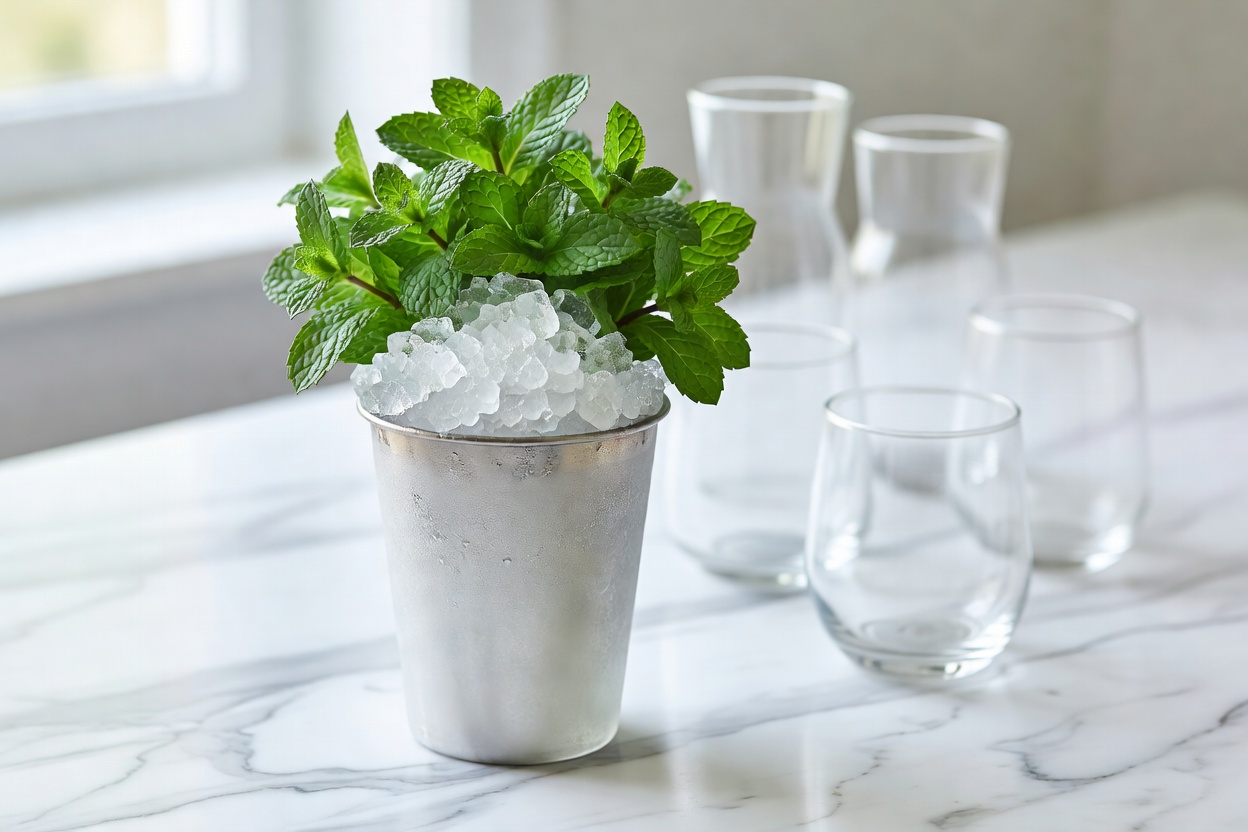 Mint Julep servido en collins o vaso highball