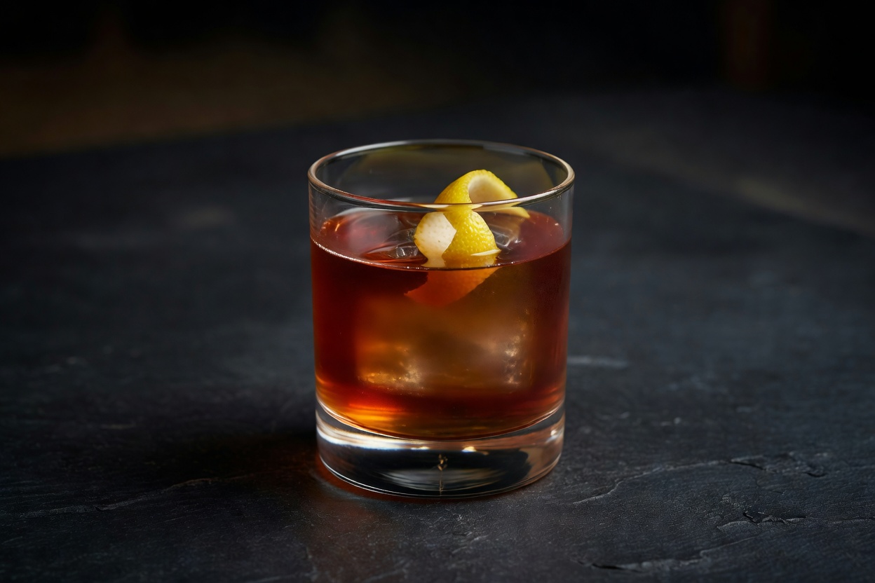 Sazerac servido en old-fashioned